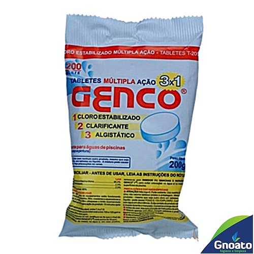 Cloro Em Tablete GENCO Múltipla Ação 3em1-200g
