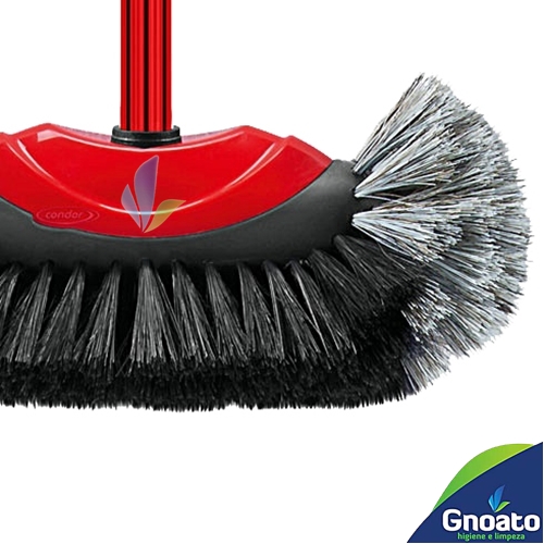 Vassoura Plástica CONDOR Pelo Sintético Com Cabo Metálico Plastificado